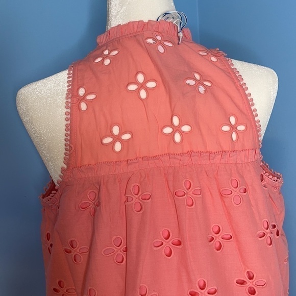 NEW Southern Tide Coral Pink Rowena Scalloped Eyelet Shift Dress US M - Picture 6 of 9